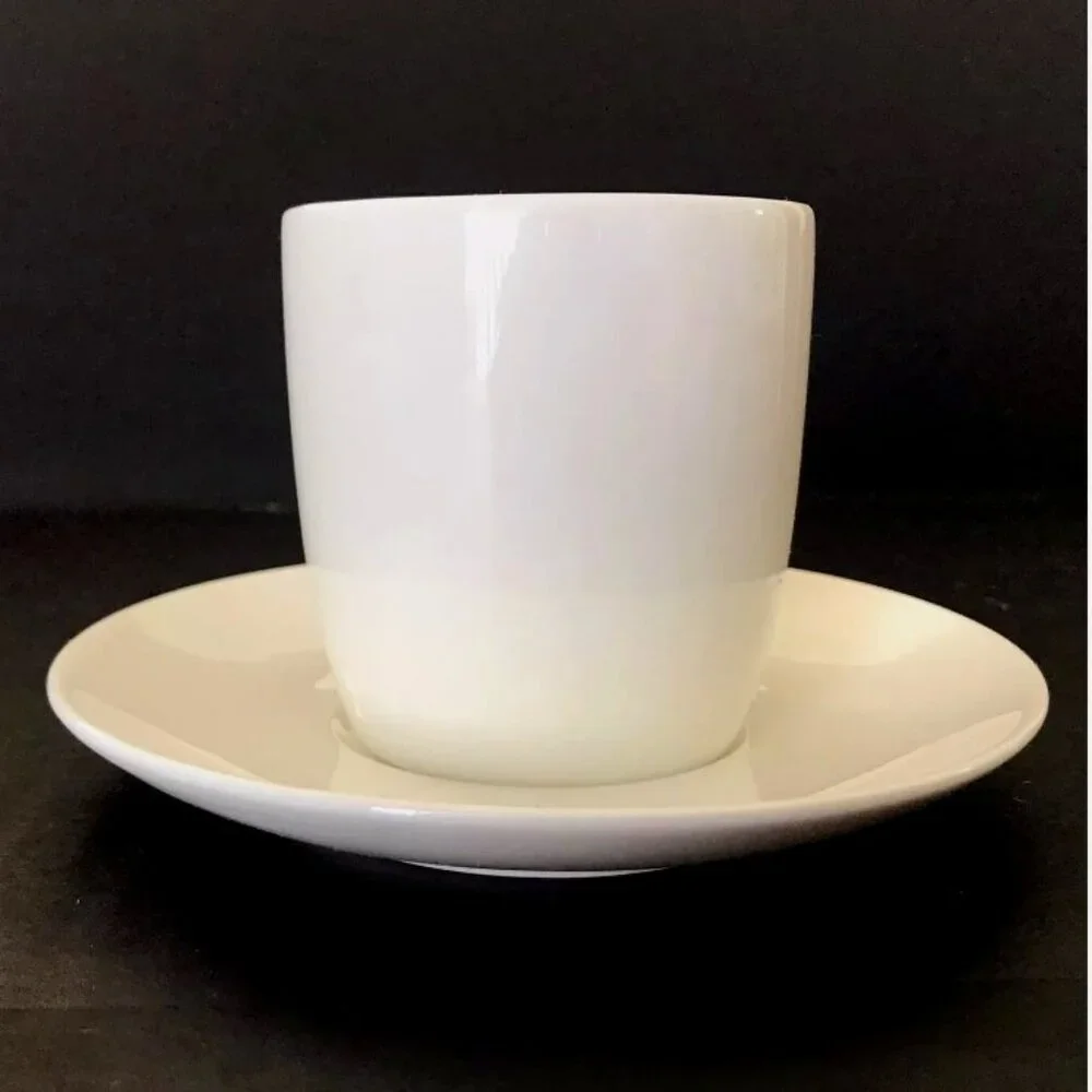 NIB White Fine China Teacup Cup Saucer Set TupperLiving by Tupperware New